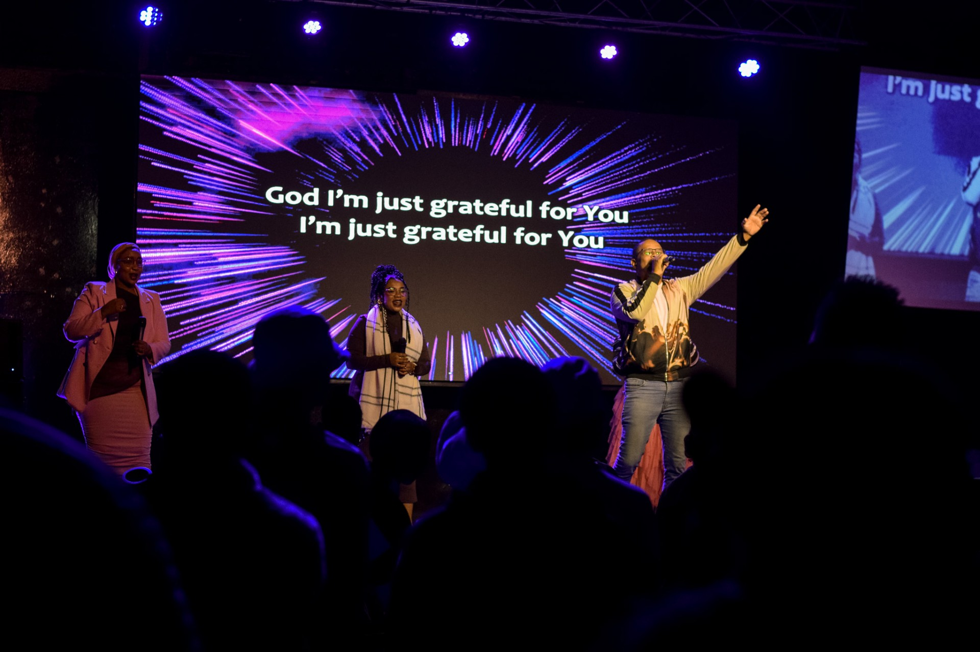 Worship team leading the congregation